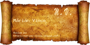 Márián Vince névjegykártya
