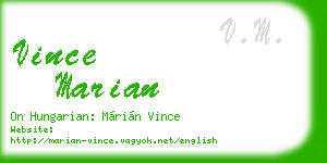 vince marian business card